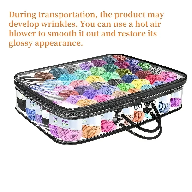 3 عبوات من أكياس تخزين الغزل الشفافة مع سحاب إغلاق - منظم قابل للتكديس لغرفة الحرف اليدوية، الخزانة، تحت السرير - أكياس تخزين ثقيلة