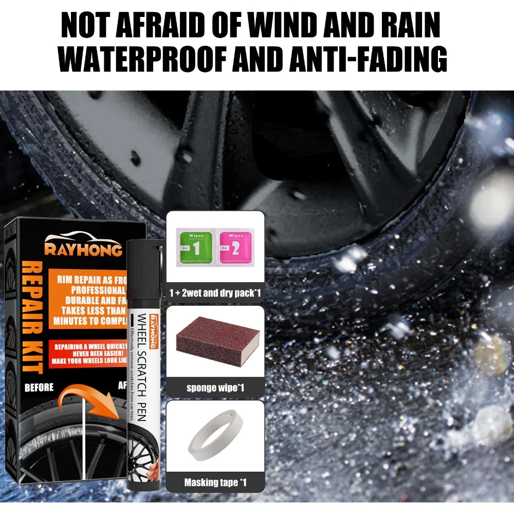 

Универсальный цветной набор для ремонта колес, портативный Ремонтный комплект для самостоятельного ремонта царапин, покраски, ремонта обода автомобиля, колеса из сплава