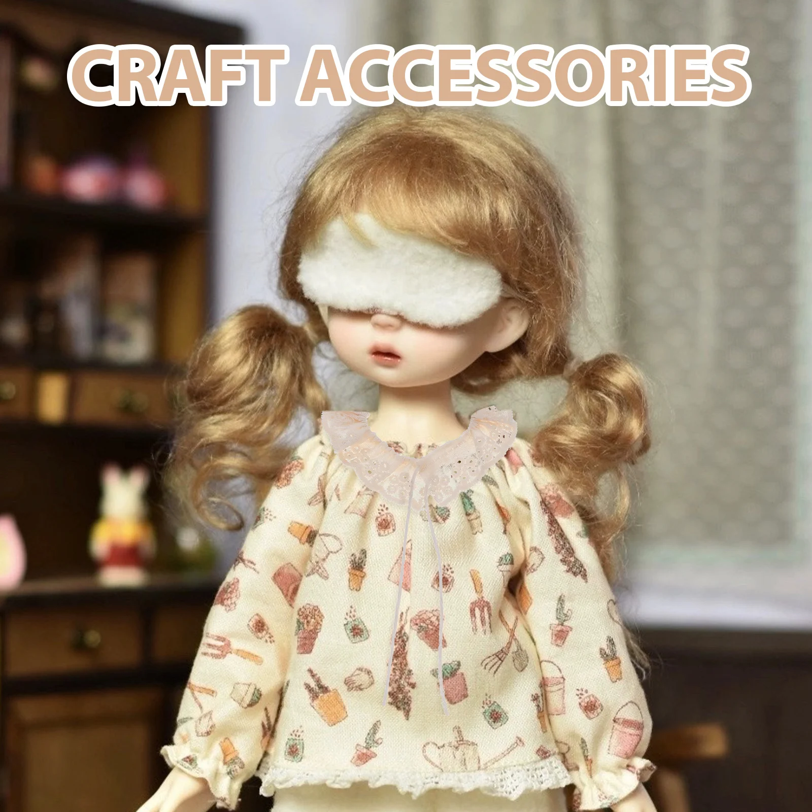 4 pçs mini coleiras de renda vintage colar falso para 10-17cm vestir-se exibição diy traje suprimentos decorativo pequeno colar artesanato