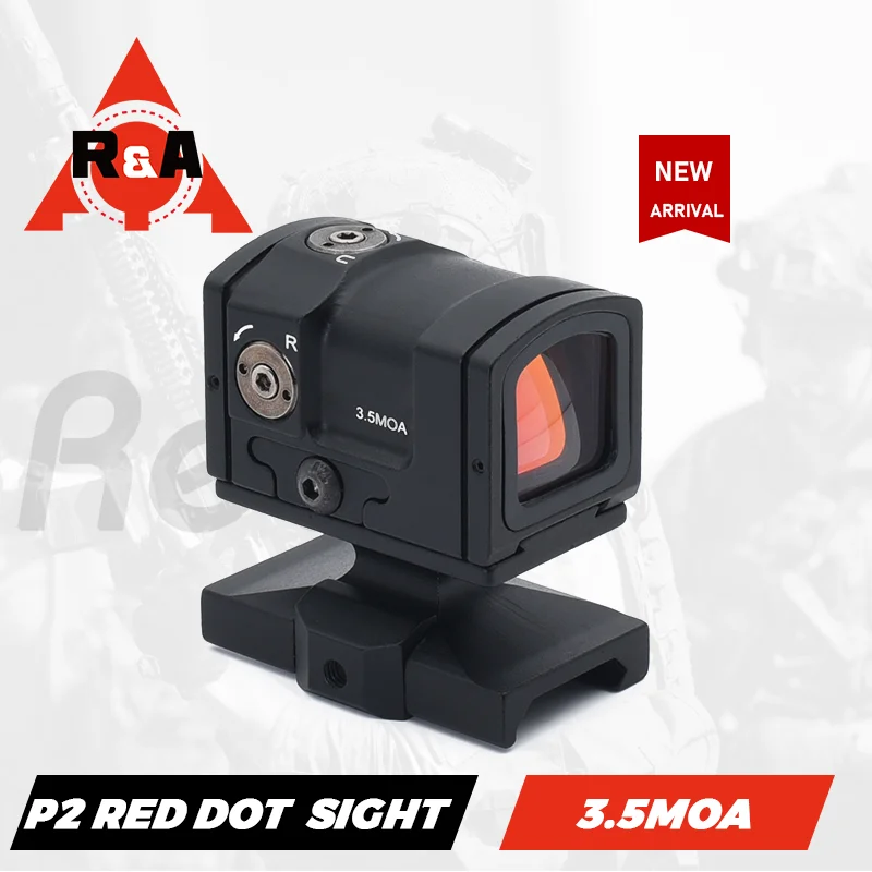 P2 P-2 Red Dot Sight 3.5 MOA 1.54 Riser Mount Hunting Optics Scope For Pistol Glock 17 MOS Airsoft Rifle Collimator 20mm Rail