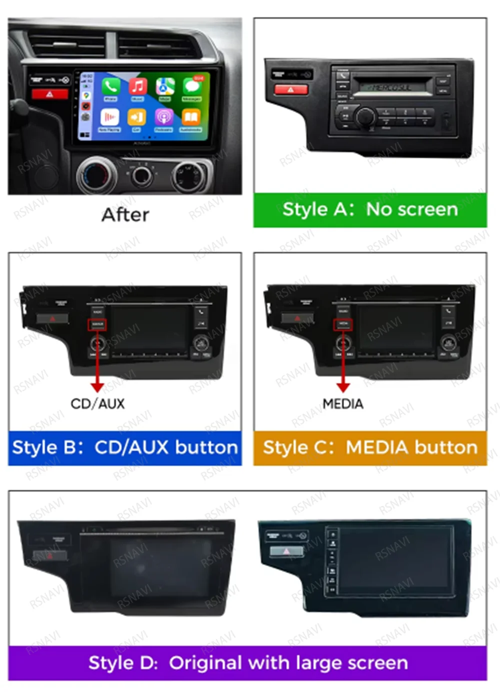 Autoradio Android 16 für Honda Fit Jazz 2014 2015 2016 2017 Autoradio Multimedia BT 4G LTE Video-Player Wireless Carplay Auto – Detail 4