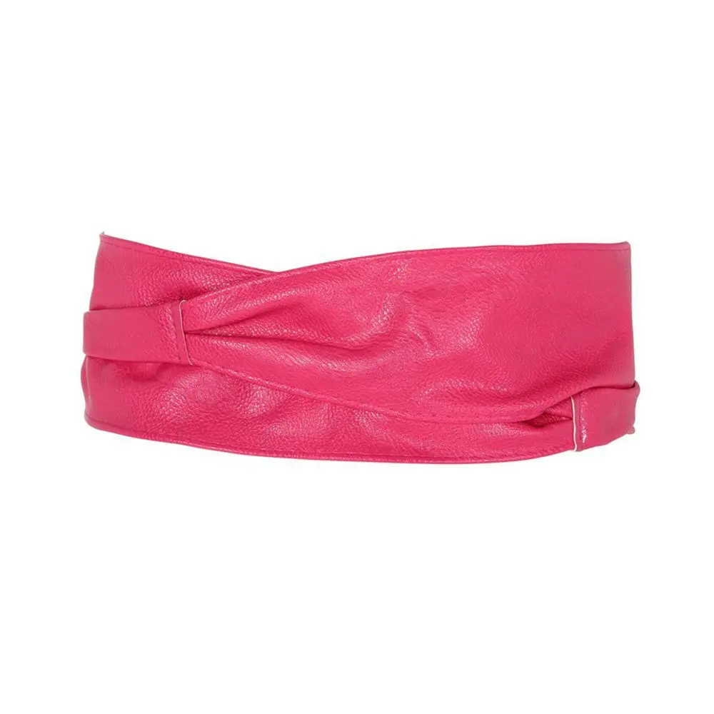

Soft Leather for Female Dress Accessories Ladies Girls Belt Wide Self Tie Wrap Around Waist Band Elegant Bow Belt Dress Belt