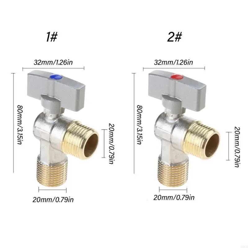 M6CB ค่าการไหลของมุมทองเหลืองการไหลของวาล์วรูปสามเหลี่ยมวาล์ววาล์วน้ำวาล์วน้ำมุมหยุด