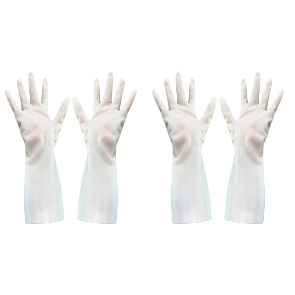

Ding Qing Gloves 2 Pairs Kitchen Rubber Waterproof Thin Household Cleaning for Dishwashing Laundry Pet Care Gardening Reusable