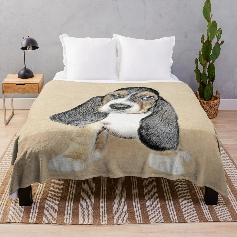 

Basset Hound Puppy Throw Blanket Decorative Sofa Thermal Blankets