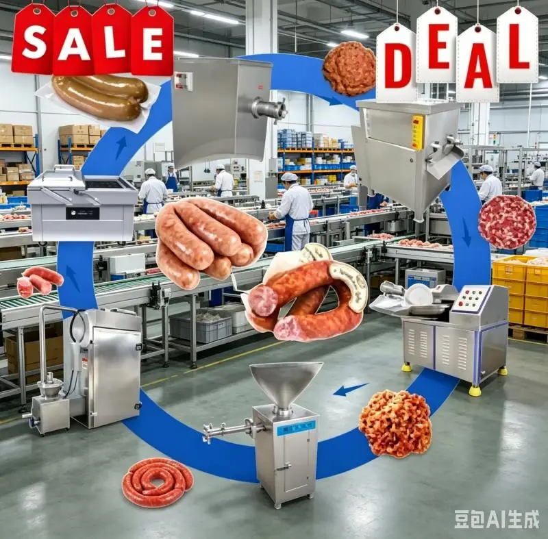 Automatic Sausage Making Production Line Customized Meat Processing Machinery Industrial Food Equipment Supplier