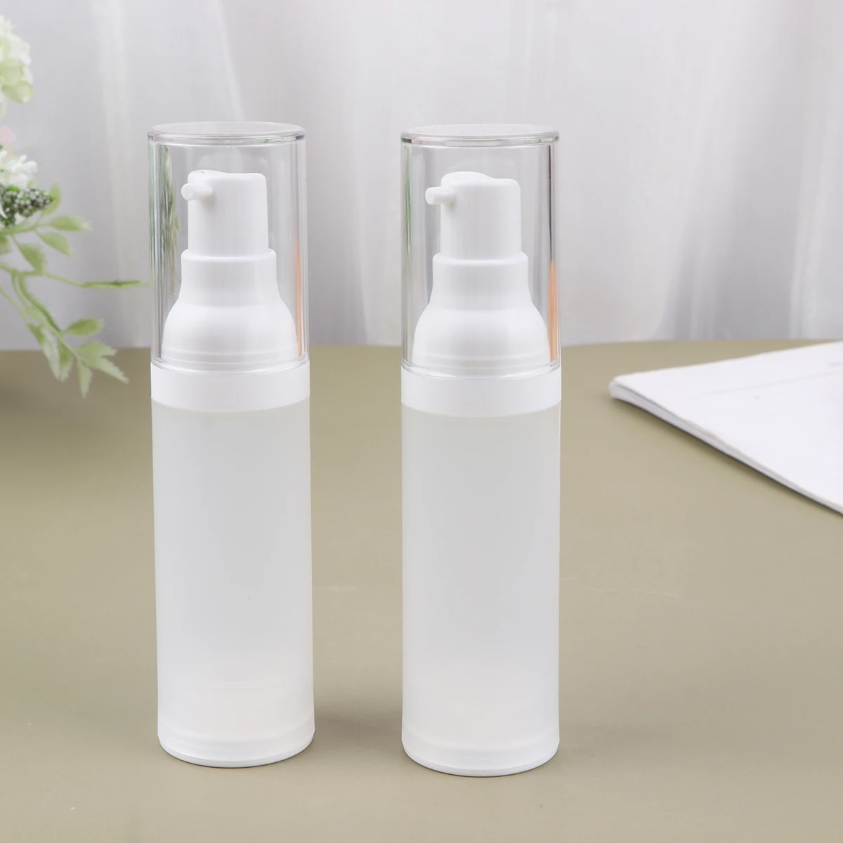 

3pcs Vacuum Pump Frosted Lotion Dispenser Container 50Ml Leakproof Travel Size Empty Storage Bottle For Shampoo Makeup