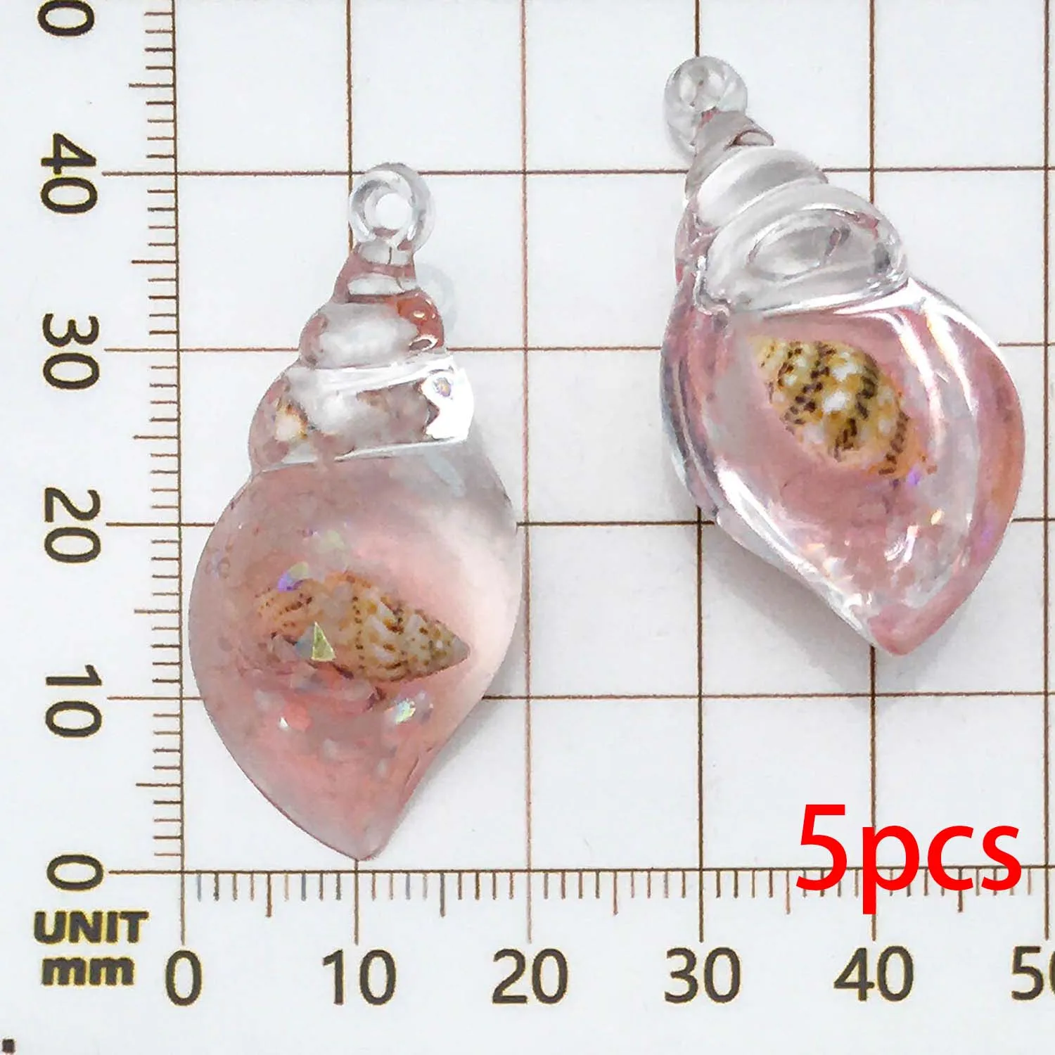 5pcs Luminous Conch Design Charms for DIY Jewellery Making