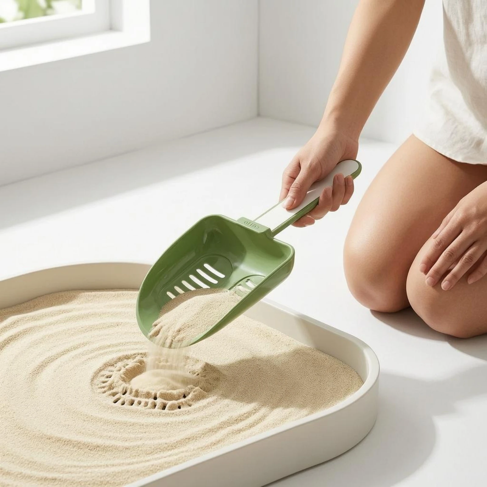 Hamster Sand Shovel Slotted Hamster Sand Scoop Fine Mesh Sifter Polished Molded Plastic-Like