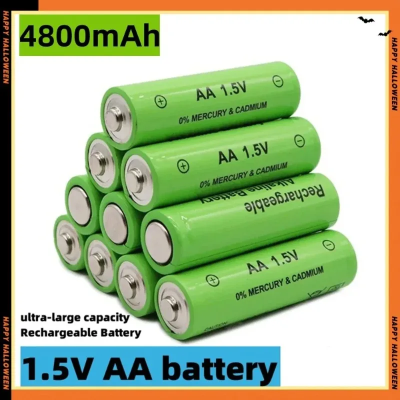 대용량 알카라인 충전식 배터리, 1.5V AA + AAA, 3800mAh, 4800mAh