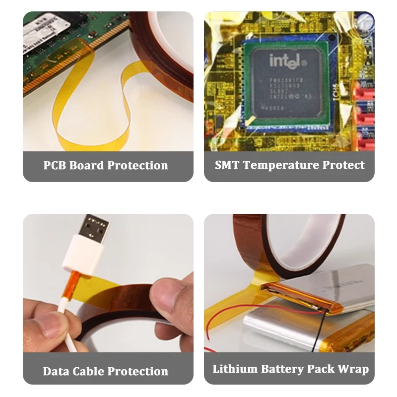 33M/Roll High Temperature Heat BGA Tape Width 5~100mm Polyimide Gold Film Adhesive Insulated Tape for 3D Printing Board Protect