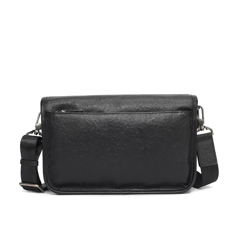 새로운 정품 메신저 백 가죽 싱글 패션 핸드헬드 크로스바디 듀얼 사용 캐주얼 탑 레이어 소가죽 남성용 숄더백