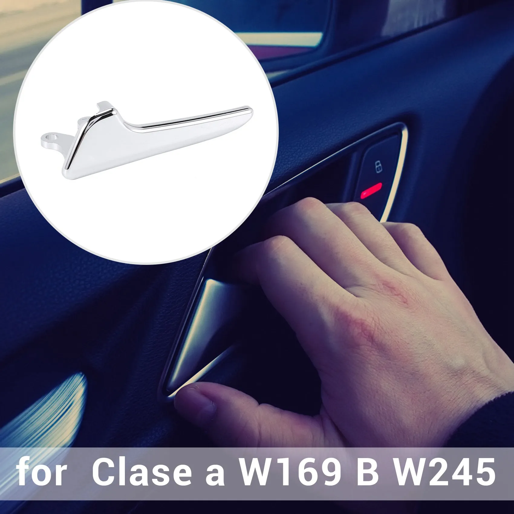 Car Chrome Plated Left Interior Door Handle Silver Door Handle Repair Kit for - Clase a W169 B W245