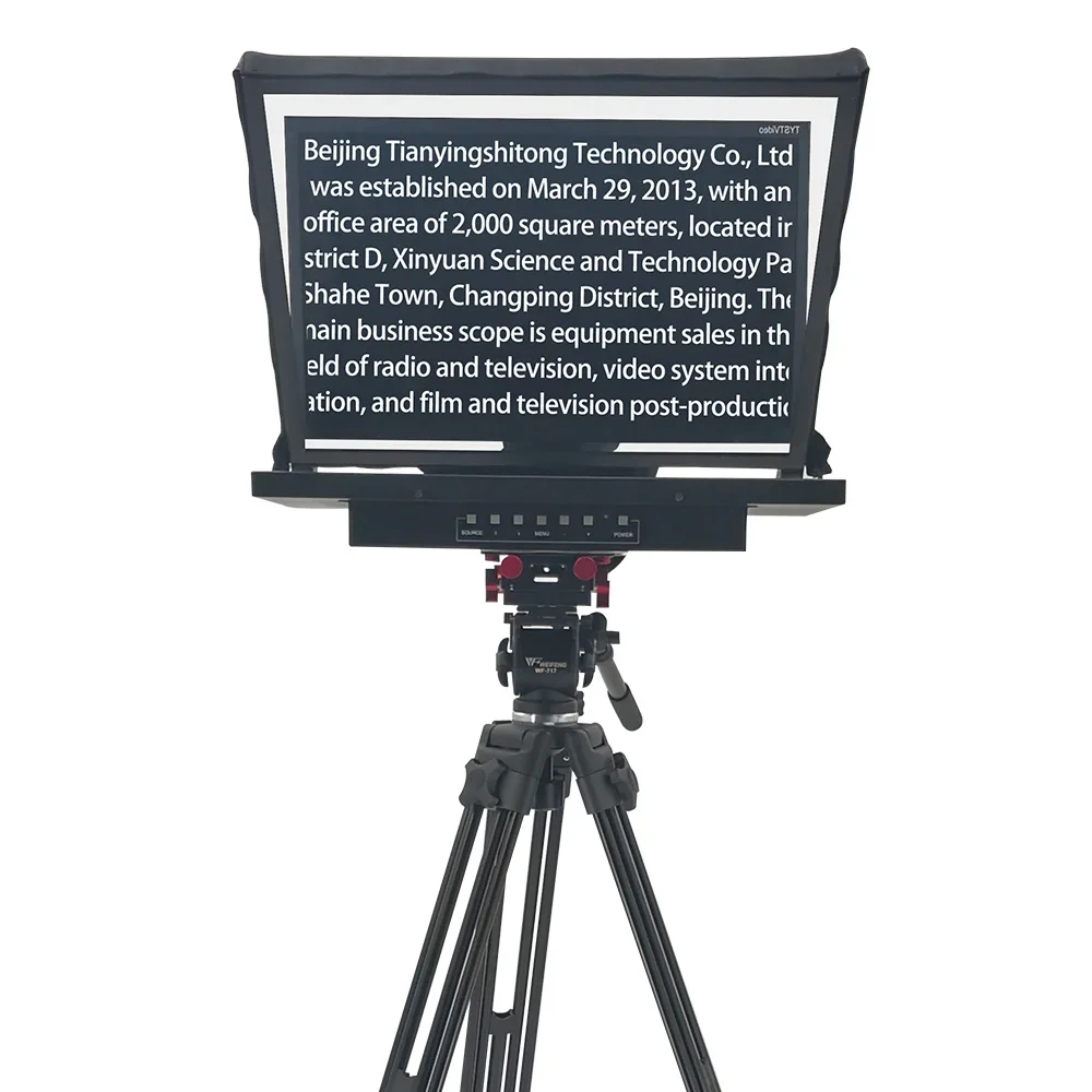 Teleprompter de 24G para exteriores, divisor de haz de la mejor calidad, juego de apuntador de vidrio, estudio de transmisión integrado de 24 pulgadas