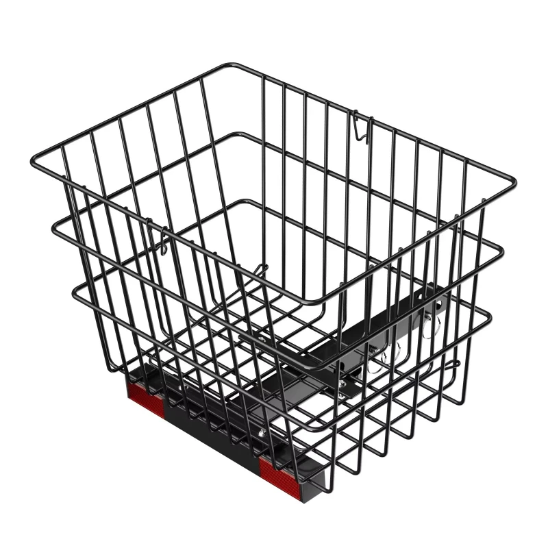 Heavy duty metal wire rear basket handle for scooters, spacious storage basket 1-inch connector compatibility