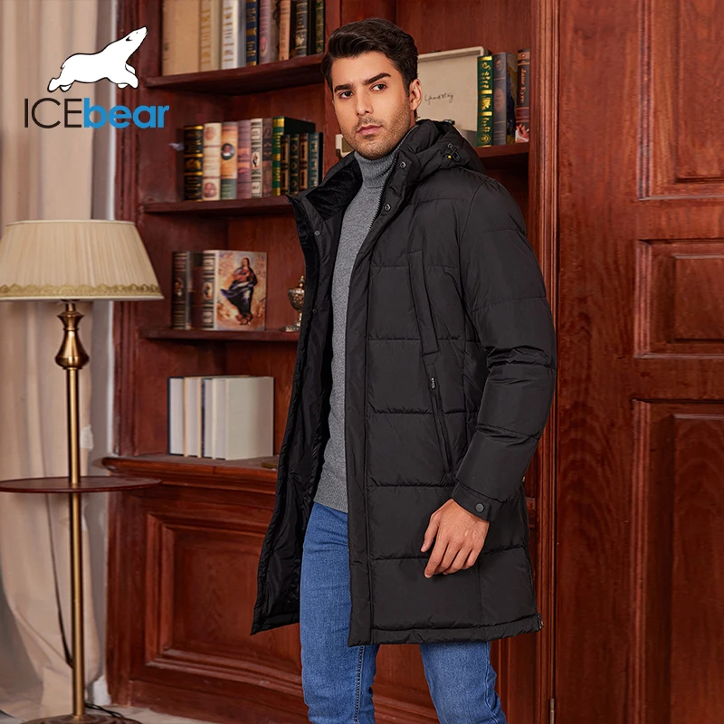 ICEbear 2024 Men's Winter Jacket Casual Outdoor Coat Fashion Hooded Thickened Cotton Jacket MWD4221I