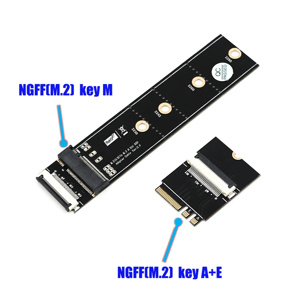 

Кабель-удлинитель M.2 Key to Key A+E, адаптерная карта Key to A+E