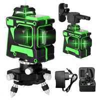 3D Level Machine 360° Rotatable Base 1/4in Screw 12 Lines Level Machine for Wallpapering Laser Level Machine Laser Level Tools