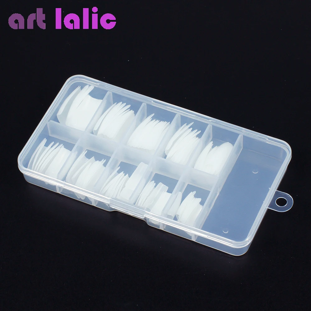 100Pcs/Box Artificial False Nail French Tips Full Cover Colorful Nail Design Acrylic Pratice Manicure Set Salon Nail Art Tools