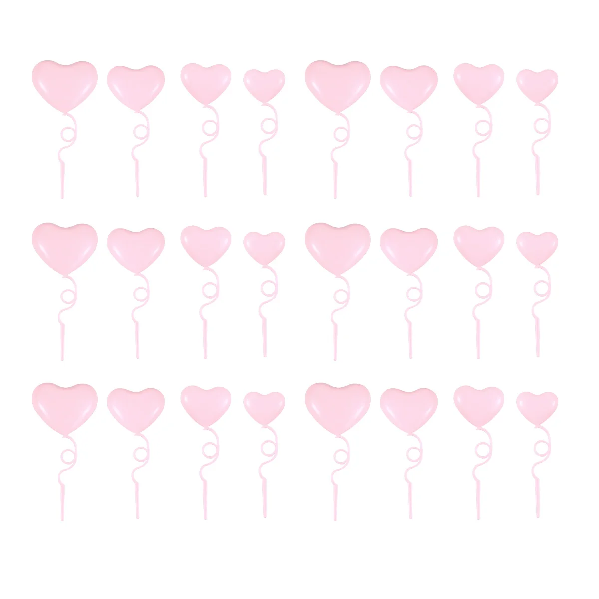 

24Pcs Premium Plastic Cake Toppers Heart Shaped Colorful Picks for Birthday Bridal Showers Cake Topper Cupcake Sticks