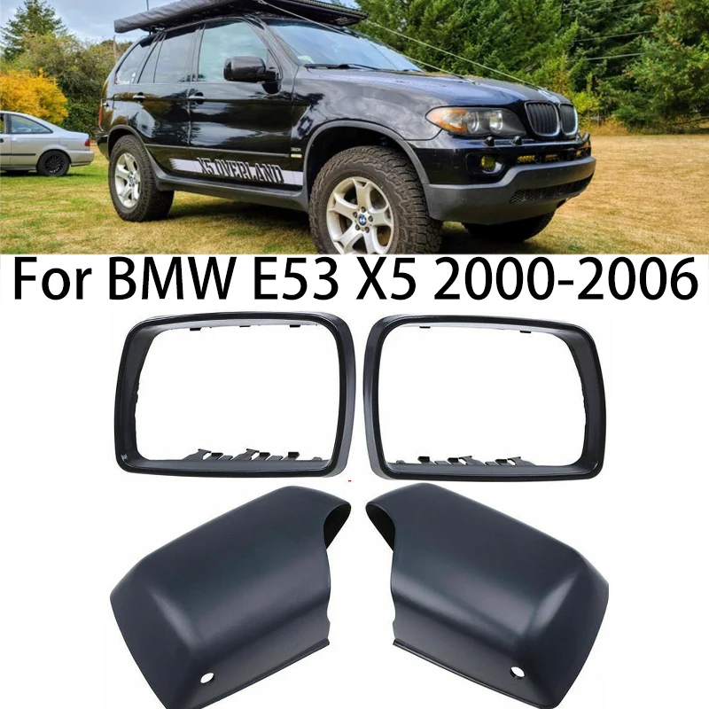 

51168256321 2pcs for BMW E53 X5 2000-2006 Side Mirror Cover Cap Door Wing Rearview Mirror Trim Ring Housing Frame