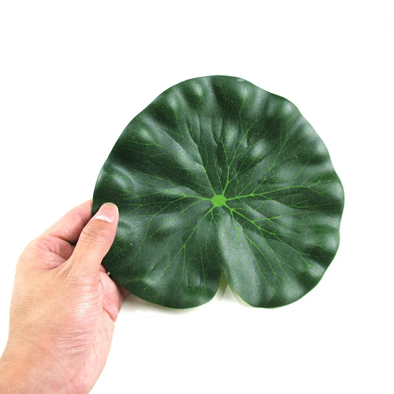 Green Artificial Floating Lotus Leaves Fake Foliage Plant 10/15/18/28/40cm EVA Green Round Lotus Leaf Garden Pond Pool Decor