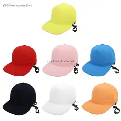 3-10T Kinder Winddicht Solide Sonnenhut Reise Baseball Caps mit Seil Kinn Schnur Dropship