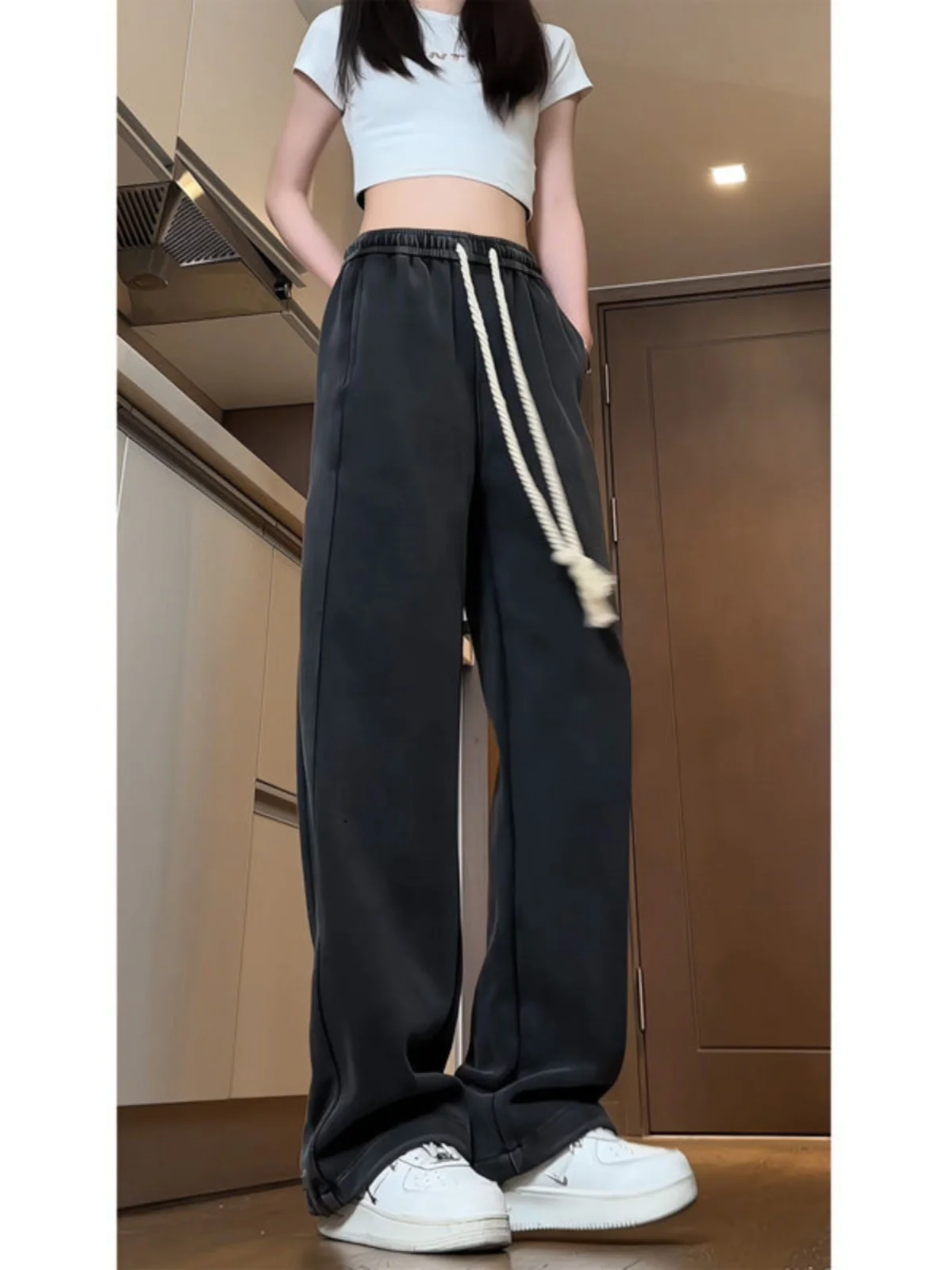 

Bla Straight Leg Men's Casual Pants Loose Fit Waed Denim Spring Autumn New Sle Drapey Wide Leg Trousers Faionable Ame...