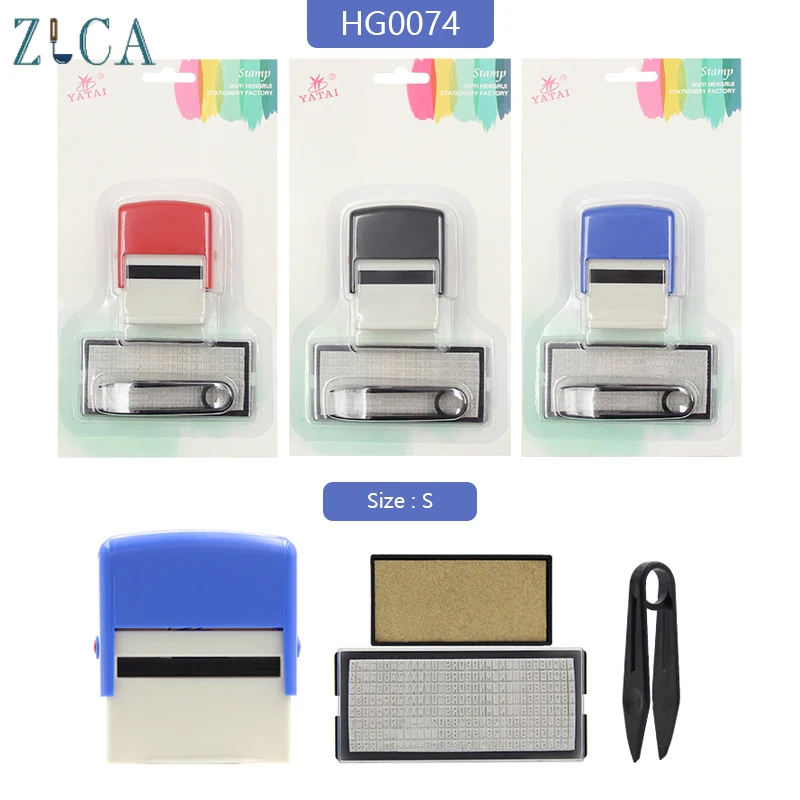 DIY Number Letter Stamp Set Self Inking Business Name Number Address Printing Custom Personalised Rubber Stamp + Tweezers Kits