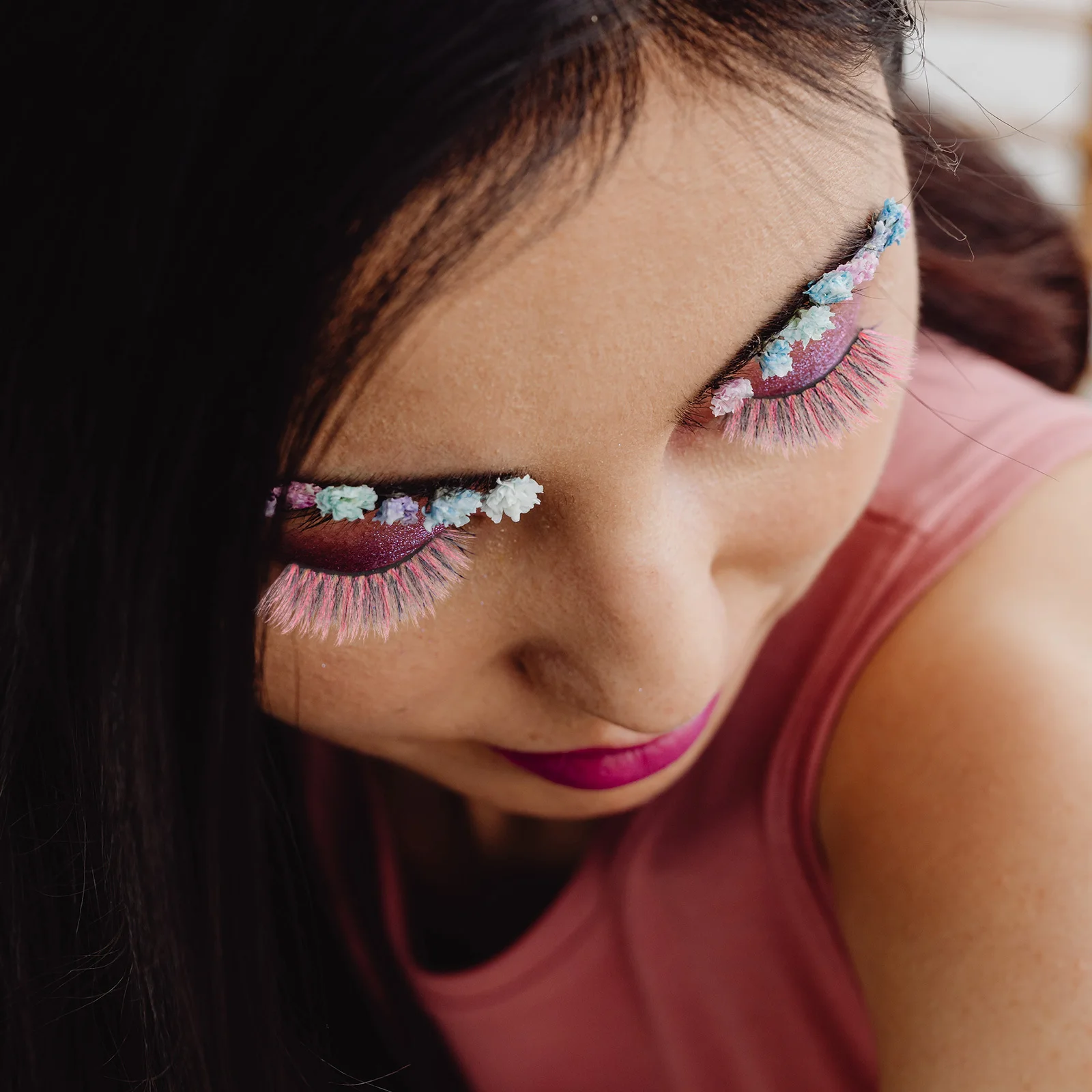 

10Pcs Colorful Eyelashes Faux Long Thick Volume Dramatic False Lashes for Halloween Party Makeup Eyelashes