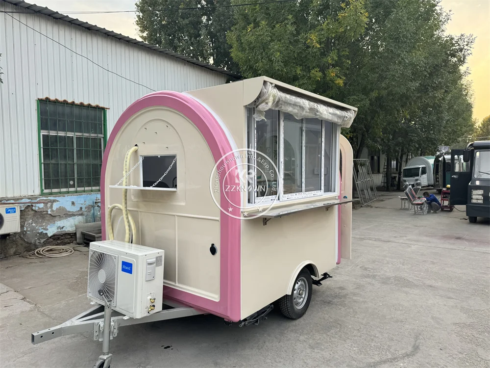 Fast Food Trailer Mobile Kitchen Concession Coffee Trailer Snack Food Truck Van Pizza Ice Cream Cart Fully Equipped