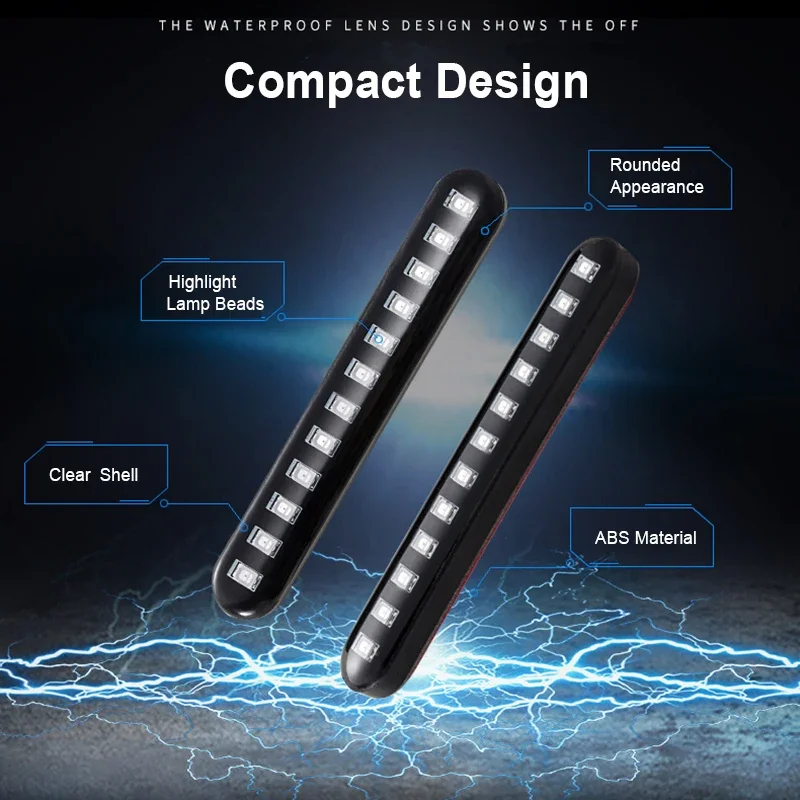 2 قطعة الوامض دراجة نارية بدوره مصباح إشارة تدفق لوحة ترخيص مؤشر الإضاءة للسيارات موتور مركبة الذيل مصباح التصميم DC12V