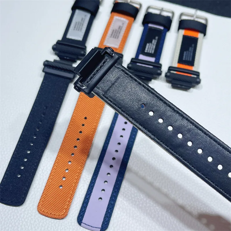 Nylon canvas watch strap pin buckle bracelet Watch band protruding interface 18mm for CASIO PRG-600YB-3/PRG-650Y/PRW-6600