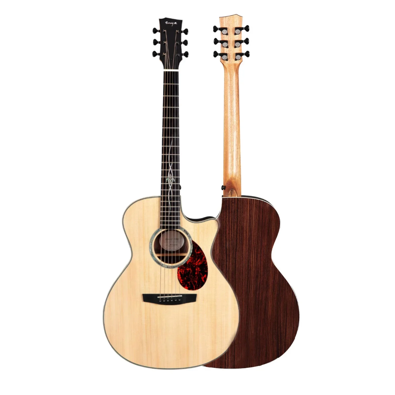 Enya EGA-Q1 Pro/EQ 41 Inch GA Barrel Rounded Corners Original Version Guitar Veneer African Mahogany Double Pickup Folk Guitar