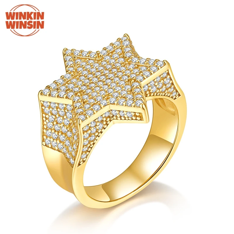 

Winkin Winsin брендовое модное кольцо в стиле хип-хоп с пентаграммой, женское кольцо из стерлингового серебра 925 пробы, роскошное брендовое дизайнерское кольцо, ювелирные изделия