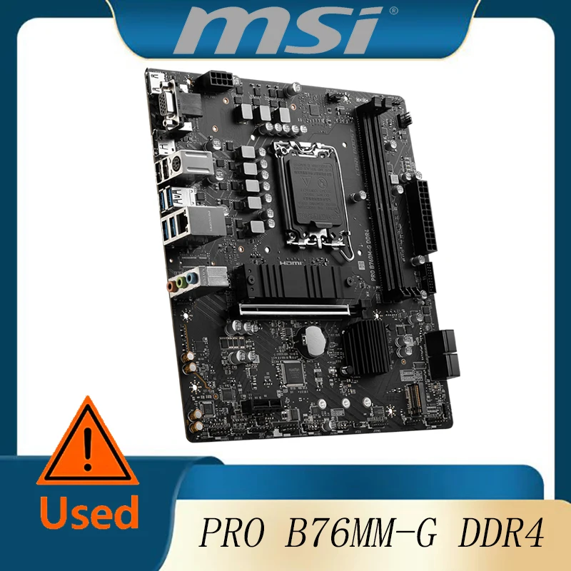 

MSI Motherboard PRO B760M-G DDR4 12/13th Generation CPU (LGA1700) Compatible with mATX 2xGen4 M.2