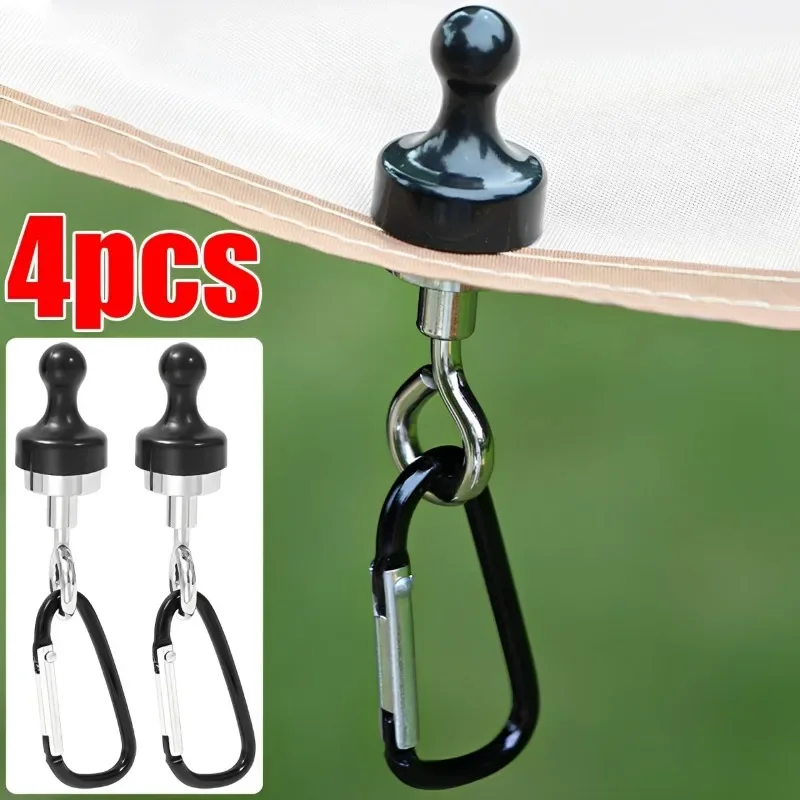 4/1pcs Strong Magnetic Aluminum Alloy Carabiner Keychain Outdoor Camping Climbing Snap Clip Lock Buckle Hook Tool Accessories