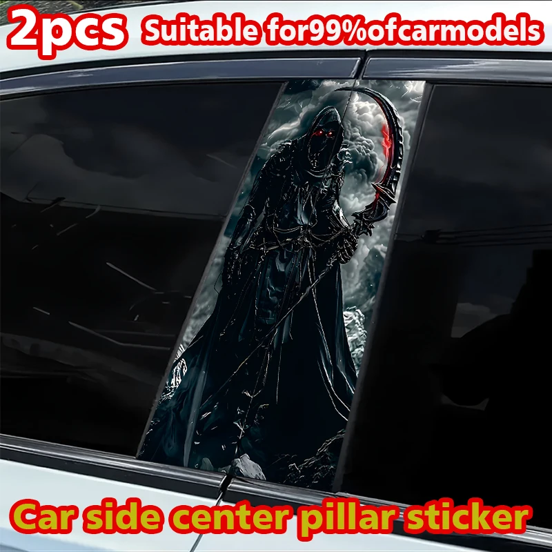 

2 шт. наклеек на B-стойку автомобиля, устойчивых к царапинам, персонализированных наклеек с изображением Жнеца.