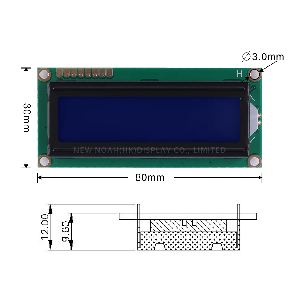 블루 필름 흰색 문자 1602Y IIC 직렬 포트 LCD 디스플레이 화면, 2X16 1602 컨트롤러, AIP31068 문자 LCD 디스플레이 화면