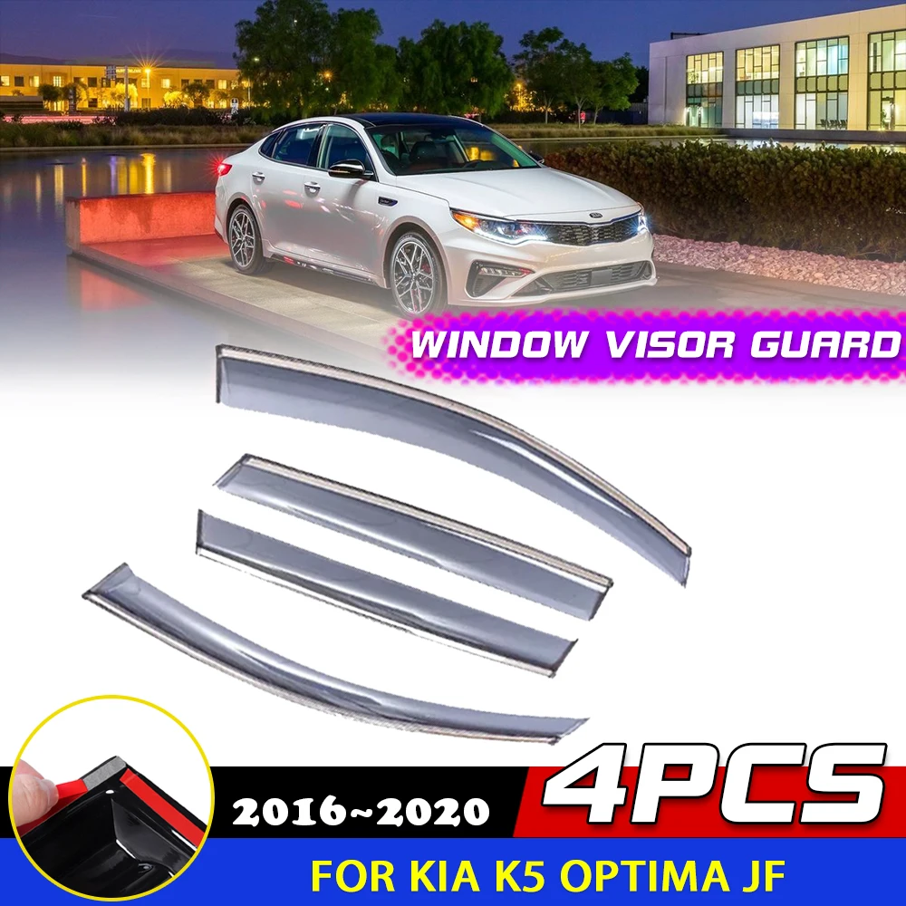 

Windows Visor for Kia K5 Optima JF 2016~2020 2017 2018 2019 Awnings Sun Rain Eyebrow Deflector Sticker Guard Cover Accessories