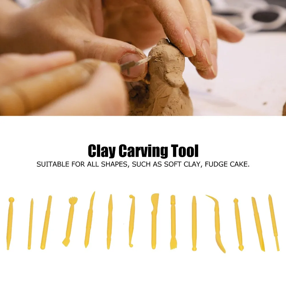70pcs Durable PP Clay Modeling Tool Multifunctional Shapes Embossing Design Cake Sculpting Tools Polymer Clay Kit Beginners