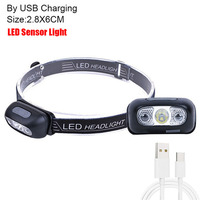 Portable Mini LED Headlamp USB Rechargeable Body Motion Sensor Headlight Outdoor Camping Fishing Light Powerful Torch Head Lamp