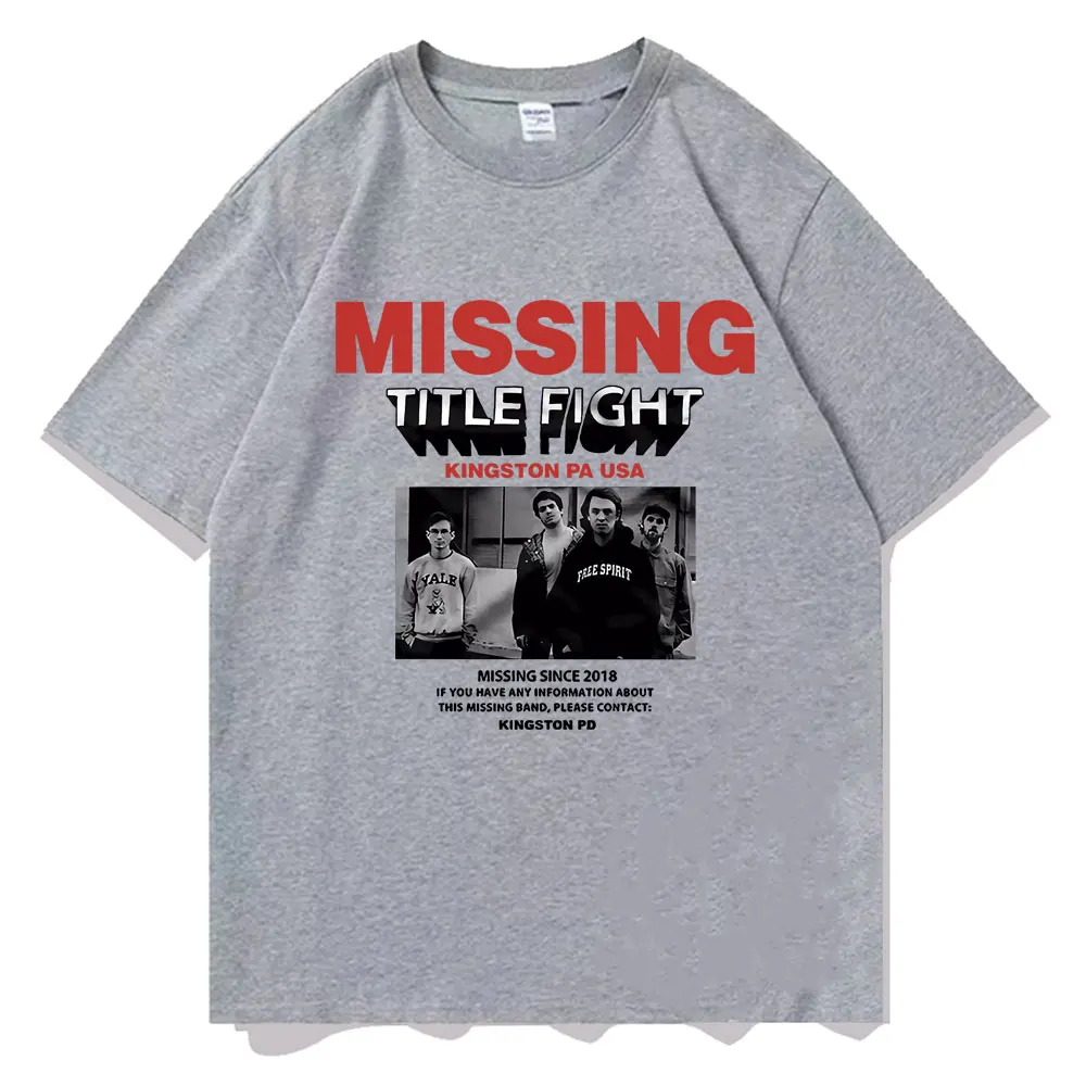 Missing Title Fight Graphics T-shirt Men Women Vintage Emo Alternative Rock T Shirt Men's Casual Oversized T-shirts Short Sleeve