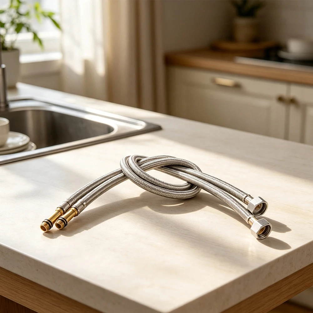Push Connect Water Line Stainless Steel Hose Kit For Daily Kitchen Use 304 Stainless Steel Material Rust Resistant Design