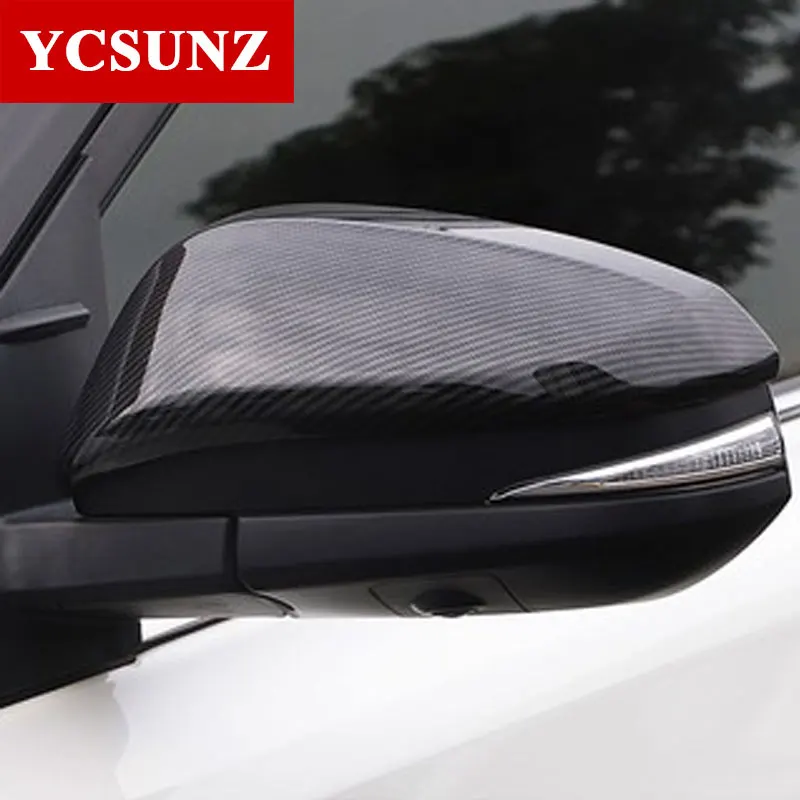 carbon fiber chrome Side Mirror Cover Parts Black Mirror Trim For Toyota Fortuner hilux Sw4 revo rocco 2016-2019 2020