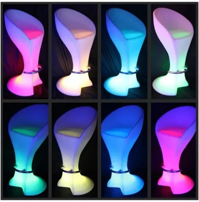 LED Plastic Bar Chair Stool Lighting table Chair Multi Color Changing Luminous Table Chair free shipping led bar table