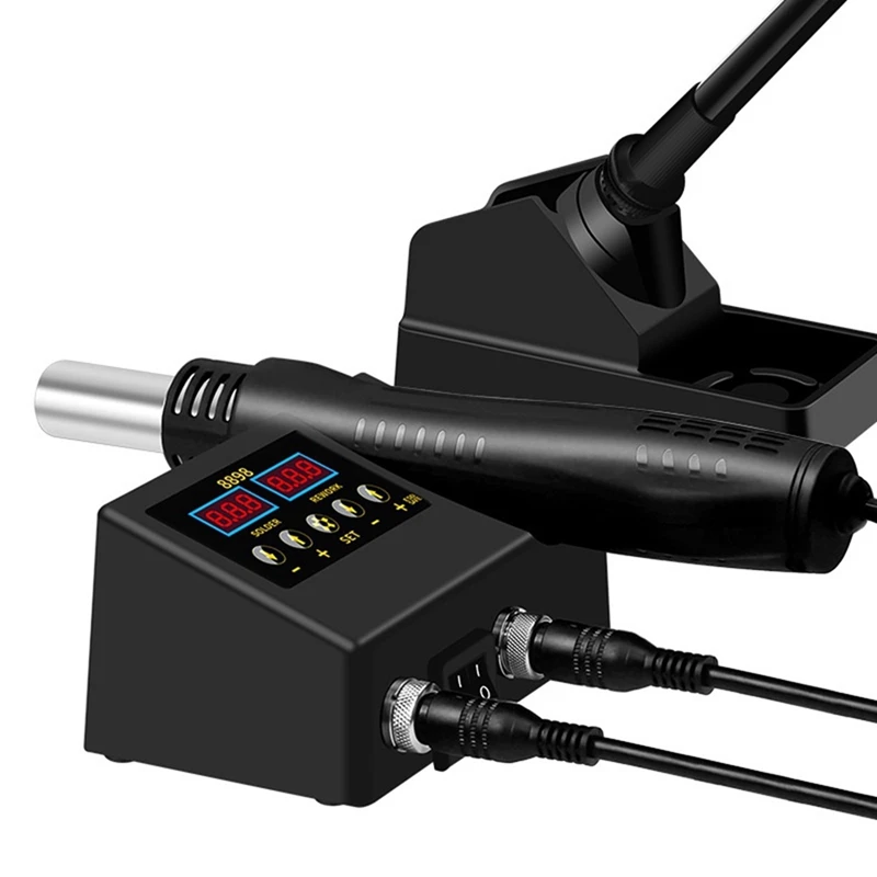8898 Soldering Station 2 In 1 Hot Air Soldering Iron LCD Digital Display Welding Station For BGA PCB IC Repair US Plug