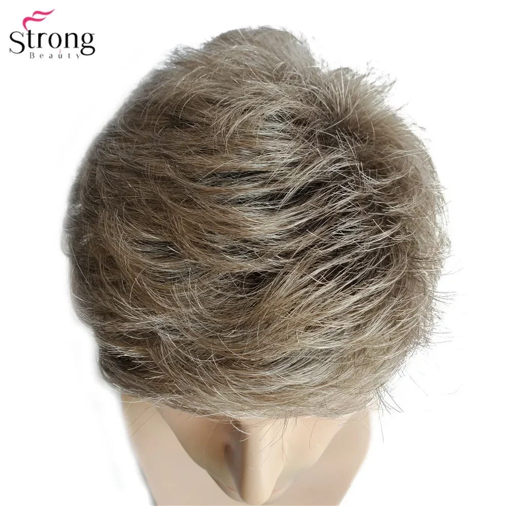 StrongBeauty Men Wig Hair Short Straight Synthetic Light Brown Wigs