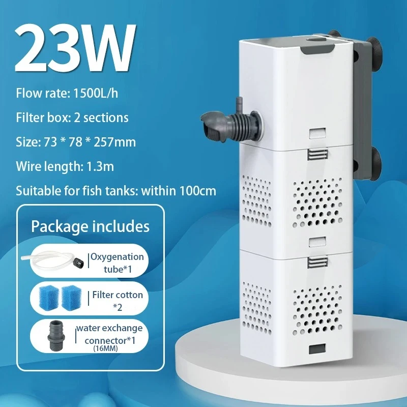 Mini Household Hang-On Fish Tank Circulation Pump with Oxygenation, External Filter Purifier for Aquariums