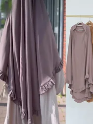 Ramadan długi hidżab Khimar Eid muzułmański długi Headcarf kobiety jednoczęściowy strój modlitewny chimars Jubha islamska odzież hidżabs Musulman